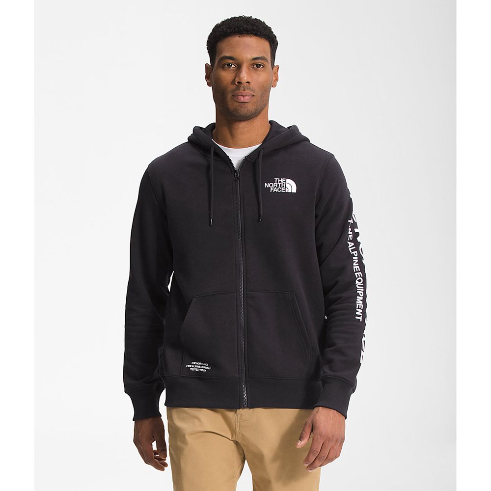 The North Face Hoodie Mens Australia - The North Face Brand Proud Full Zip Black Hiking (HGM-536479)